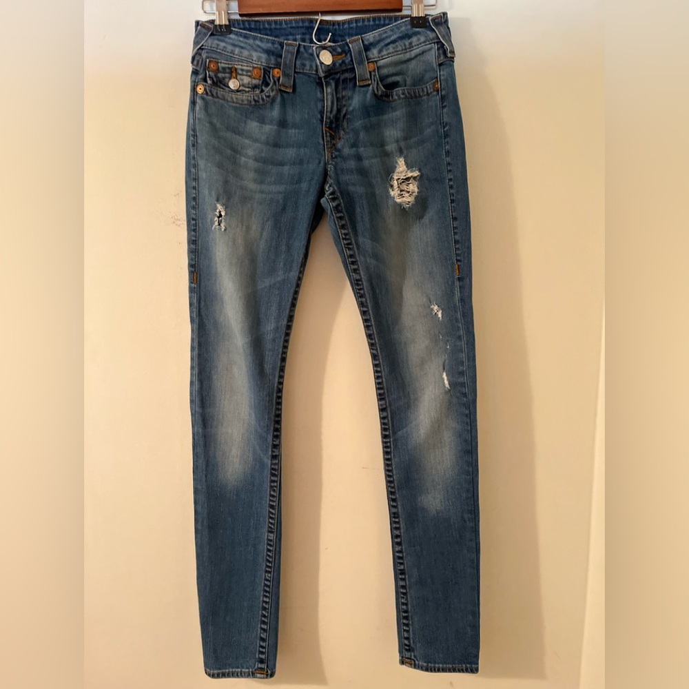 True Religion Slim Straight distressed Jeans size 27